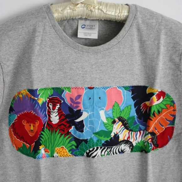 LARGE Heather Gray T Shirt Ladies - Zoo Animals NEW - Picture 4 of 12